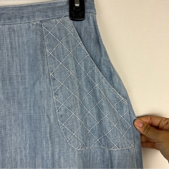 Double D ranch linen blend denim maxi skirt size 4 western - Picture 4 of 8